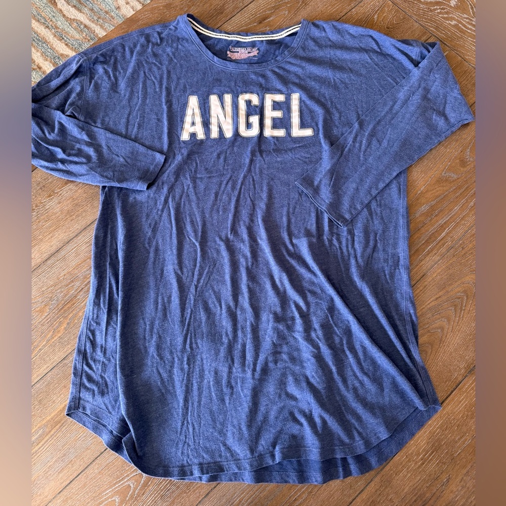 Victoria's Secret Blue 'Angel' Long Sleeve Pajama Top